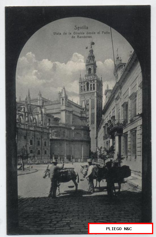 Sevilla. Vista desde El Patio de Banderas. Franqueado y fechado en 1910