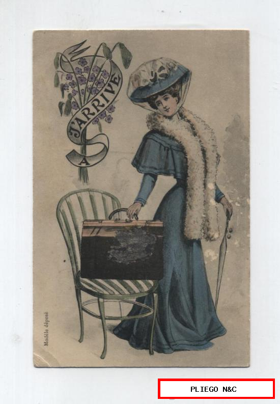 Postal Francesa. Fechada en 1910