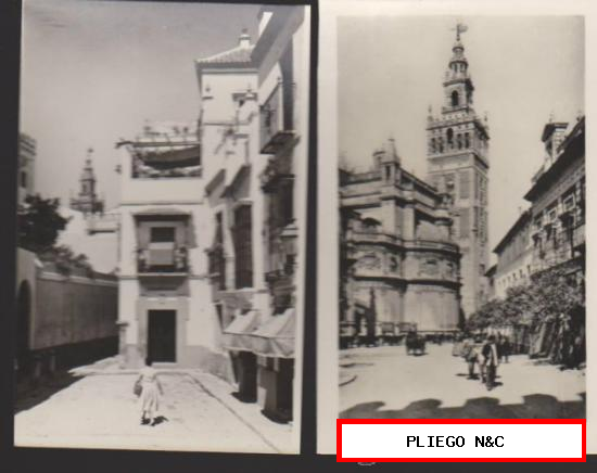 Sevilla. (2 postales) Catedral y Giralda y las Cadenas en el Barrio de Sta. Cruz