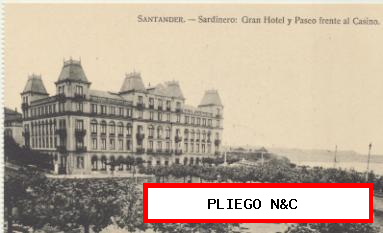 Santander-Sardinero. Gran Hotel y Paseo frente al Casino