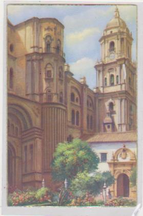 Postal. Málaga. Catedral y Patio de las Cadenas