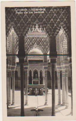Foto-Postal. Granada. Alhambra. Patio de los Leones. Fechado en 1949