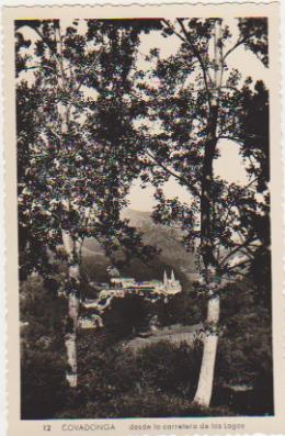Foto-Postal. Covadonga desde la Carretera de los lagos