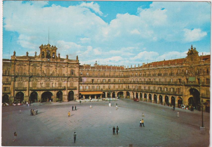 Salamanca. Plaza Mayor. Franqueado y fechado en 1971