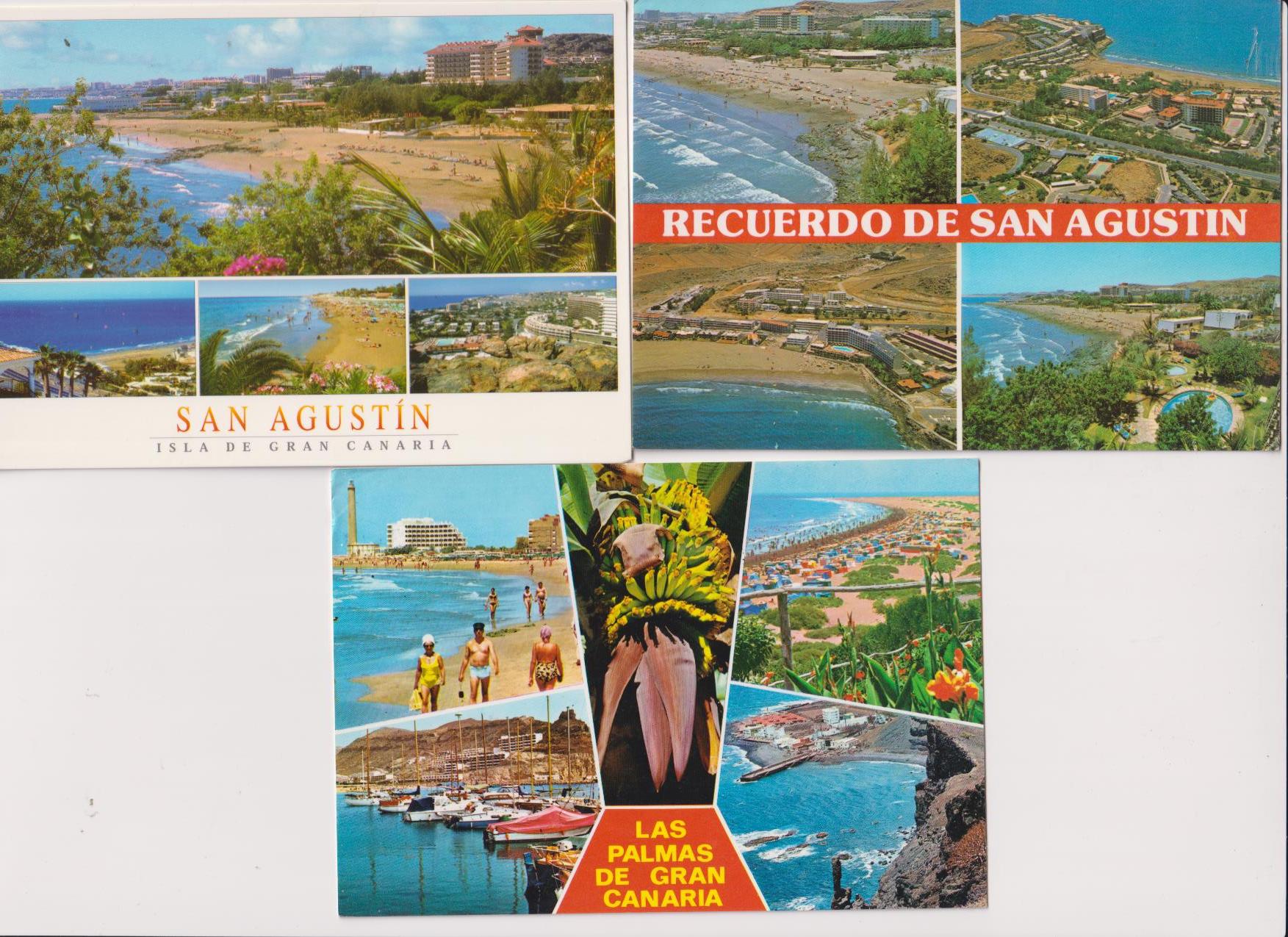 Gran Canaria. Lote de 3 postales. Franqueadas y fechadas