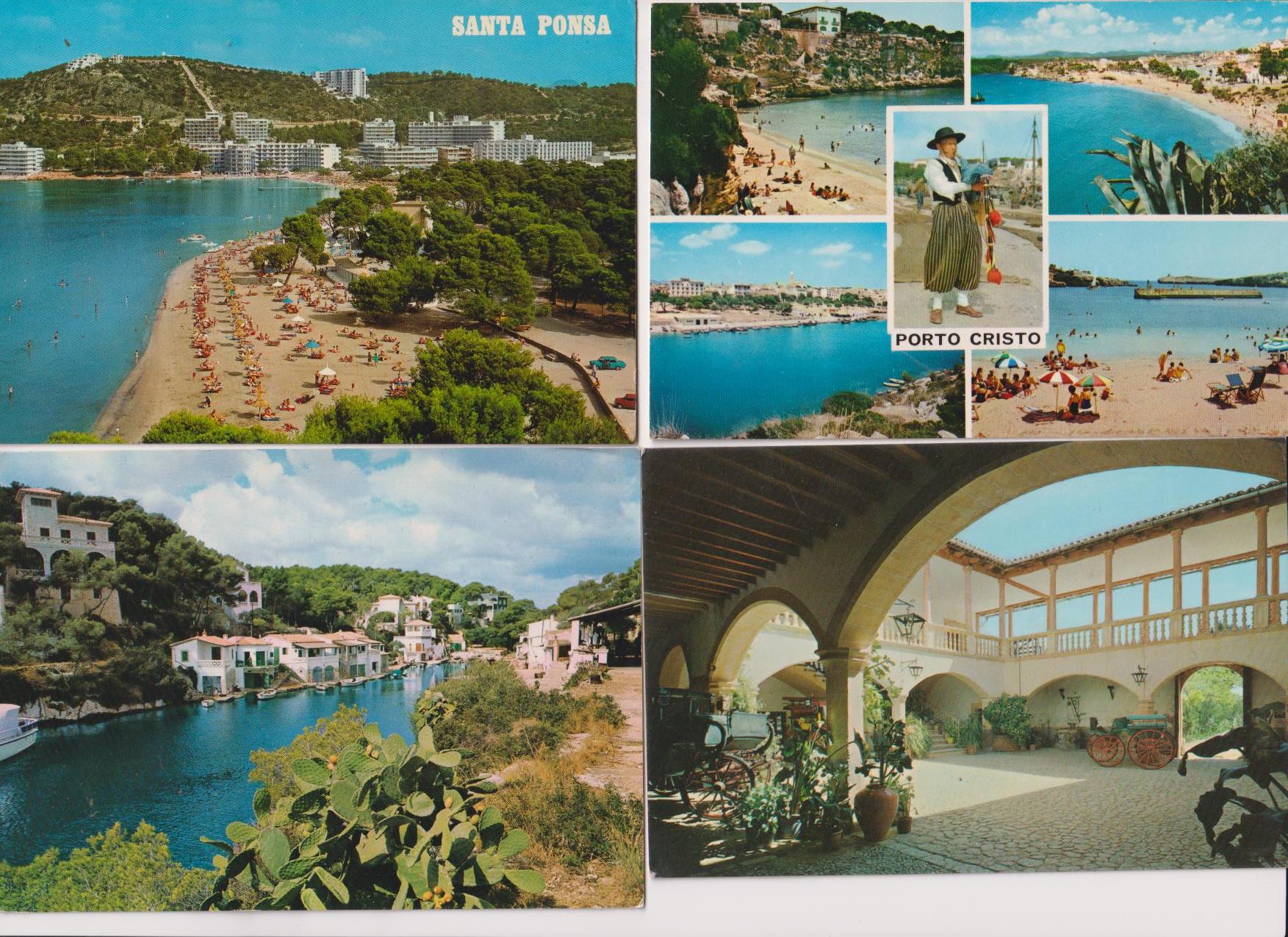 Mallorca. Lote de 4 Postales. Franqueadas y fechadas entre 1967 y 1983
