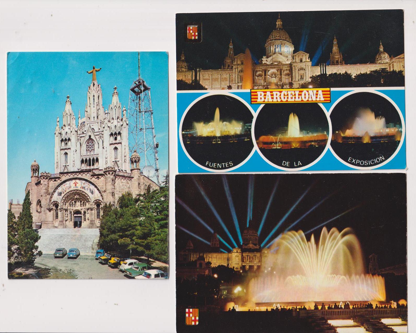 Barcelona. Lote de 3 Postales. Una franquead y fechada en 1982