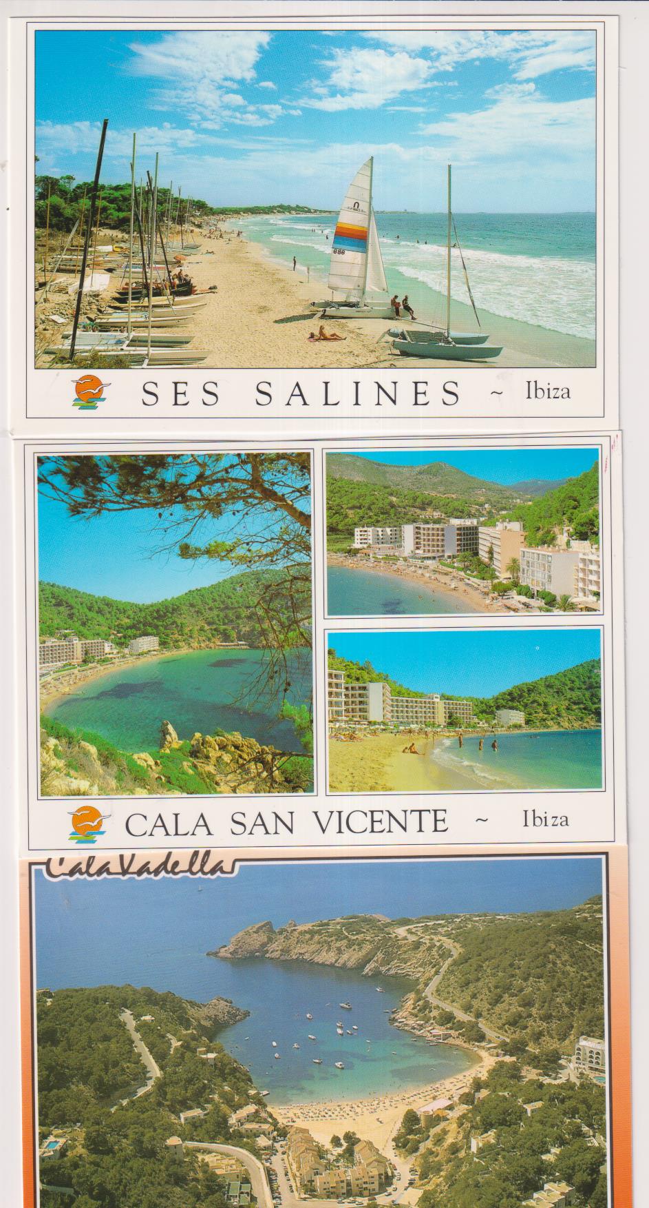Ibiza.- Lote de 3 Postales: Ses Salines y Cala San Vicente (2)