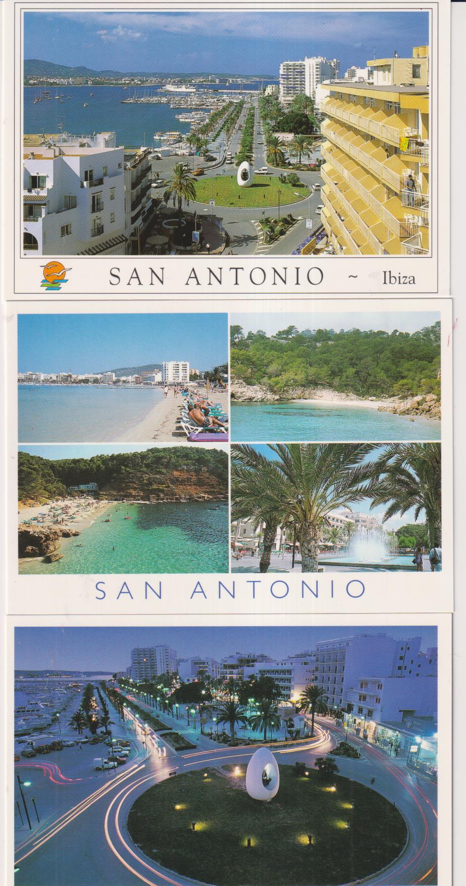 Ibiza.- Lote de 3 postales de San Antonio