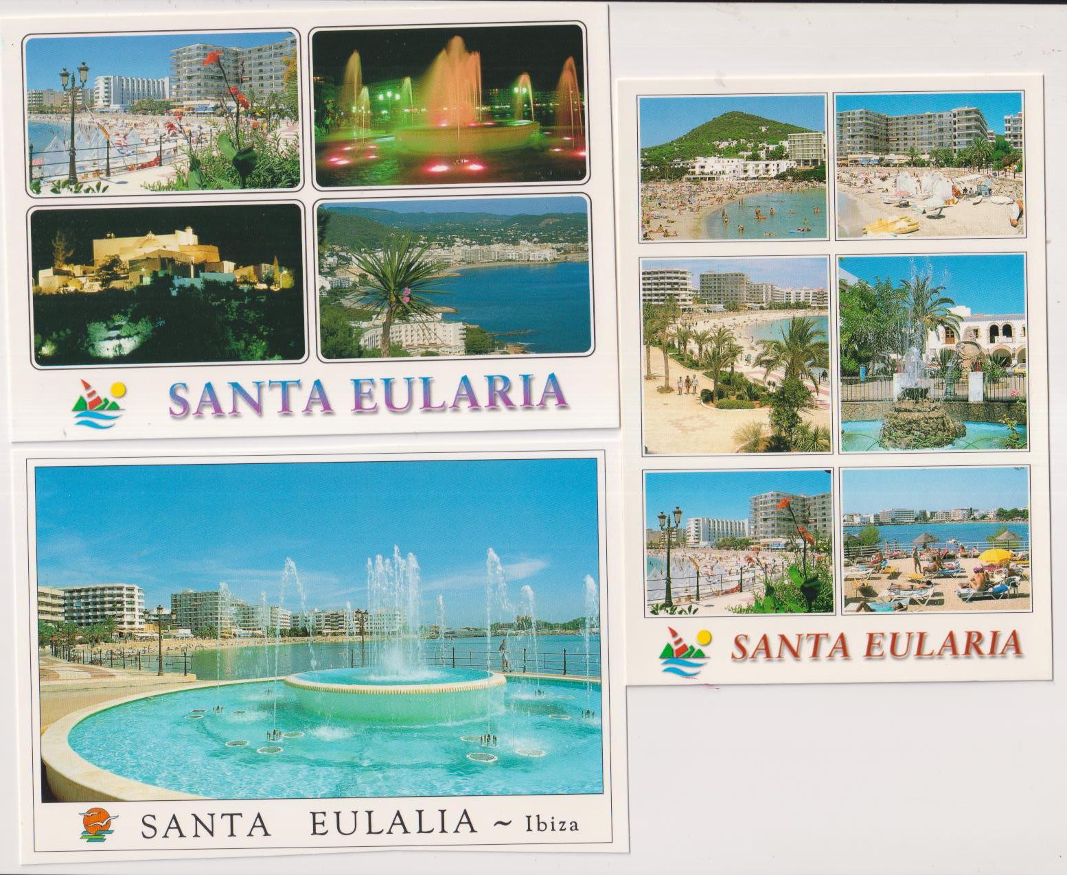Ibiza.- Lote de 3 Postales de Santa Eulalia