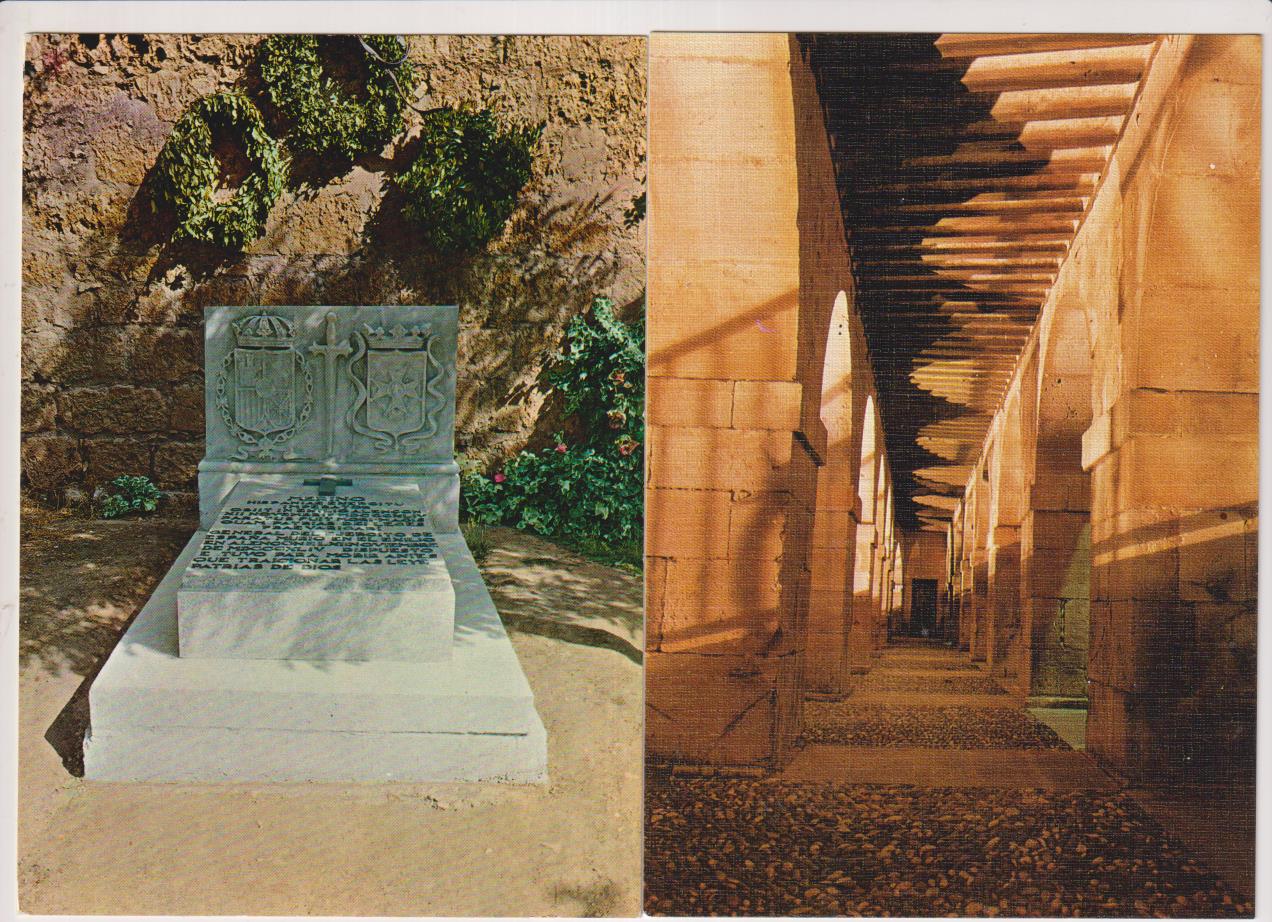 LOte de 2 postales de Lerma: Monumento al cura Merino y Los arcos, sin circular