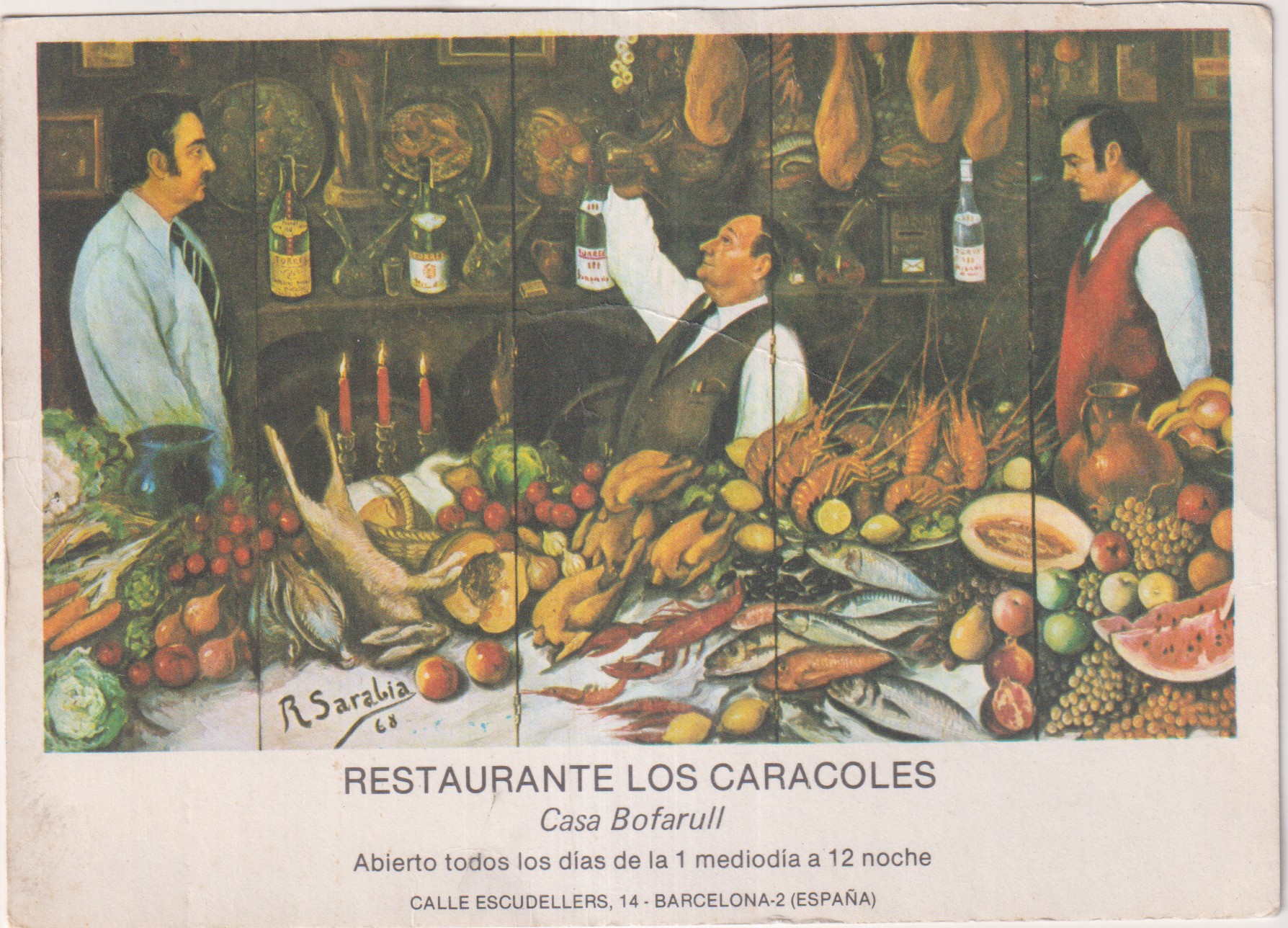 Restaurante los Caracoles. Postal Publicidad