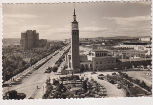 182. Zaragoza. Feria de Muestras y Paseo de Isabel la Católica. Ediciones Sicilia. Fecha al dorso. 5 agosto 1959