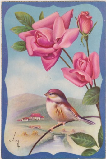 Postal de Felicitación. Dedicada y fechada al dorso: Bell-Lloch 15-oct. 1960