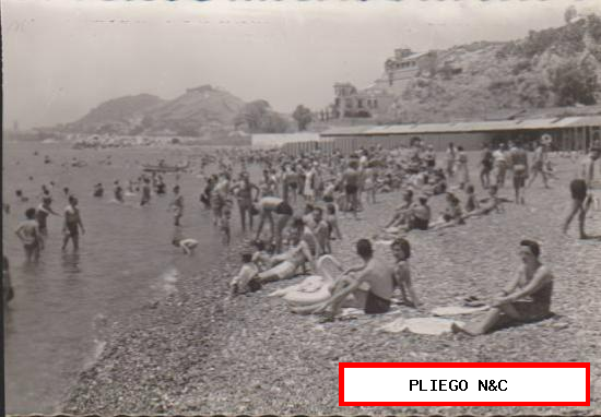 Málaga. Playa de los Baños del Carmen. Fechado en 1958