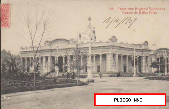 Exposición Regional Valenciana. Palacio de Bellas Artes. Franqueado y fech. en 1909