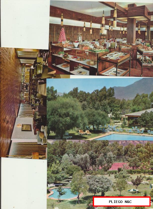 Marbella-Hotel Los Monteros. Lote de 4 postales Publicitarias