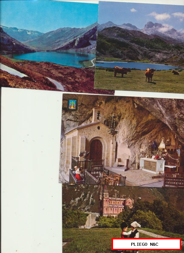 Covadonga-Lote de 4 postales. Años 60