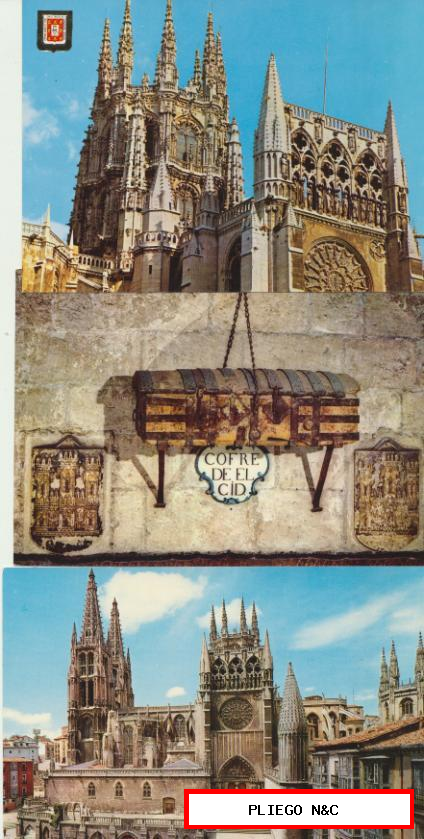 Burgos. Lote de 3 Postales. Años 60