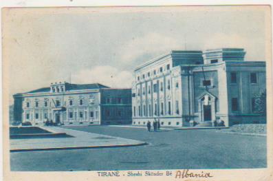 Tiran. Sheshi Skender Bé. Fechado y franqueado en Tirana en 1940. Destino: Sevilla. Con Censura de Sevilla