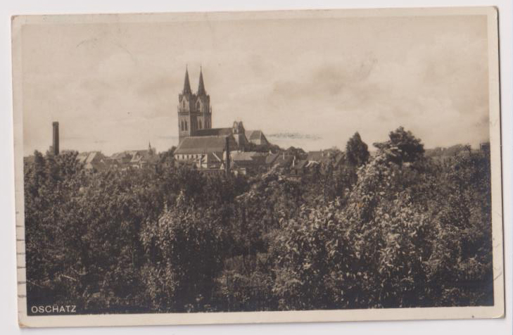 Foto-postal. Oschatz. Franqueado y fechado en 1915