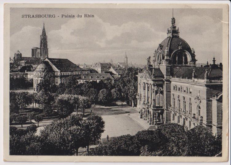 Strasbourg. Palais du Rhin. Fechada al dorso en 1951