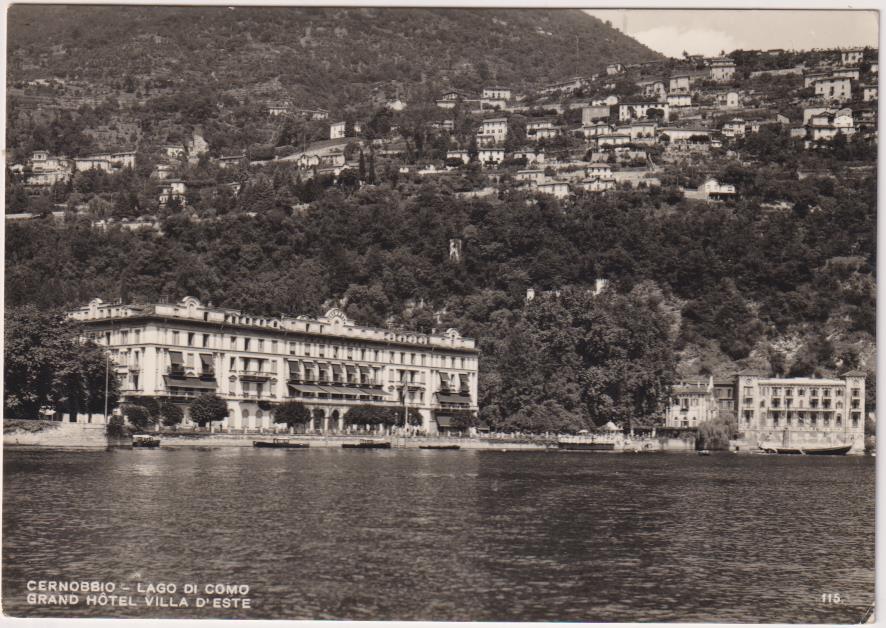 Italia. Cernobbio. Lago di Como. Franqueado y fechado en 1958. Destino: Barcelona