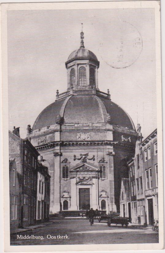 Holanda.- Middelburg, Oostkerk. Franqueado y fechado en 1951. Destino: Barcelona