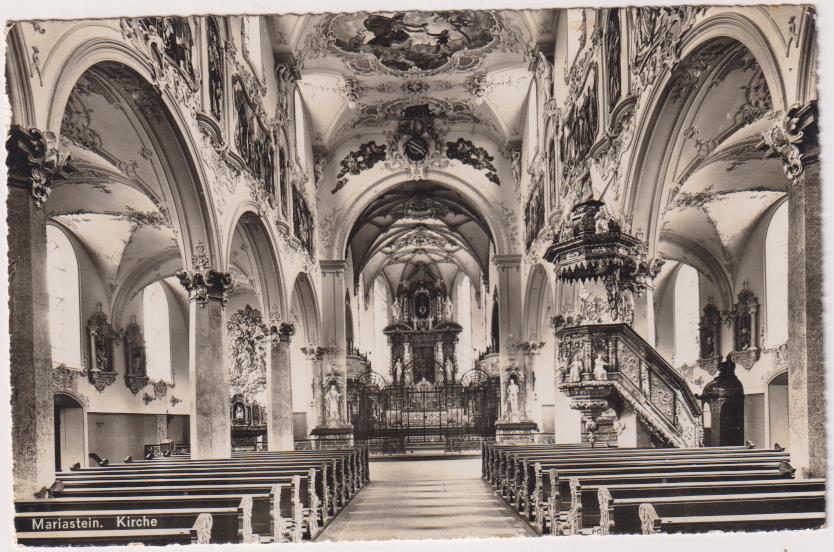 Suiza.- Iglesia de Mariastein. Franqueado y fechado en 1955. Destino: Barcelona