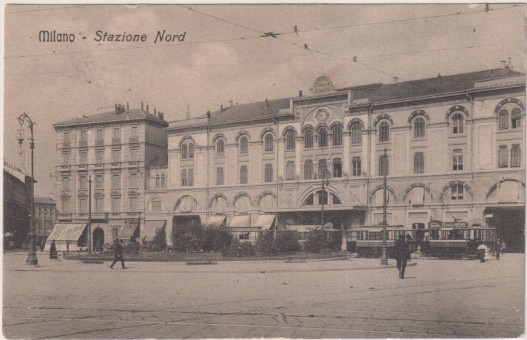 Italia. Milán. Estación del Norte. Franqueado y fechado el 23-Mar.1910. Destino: Fleurier. Neuchatel (Suiza)