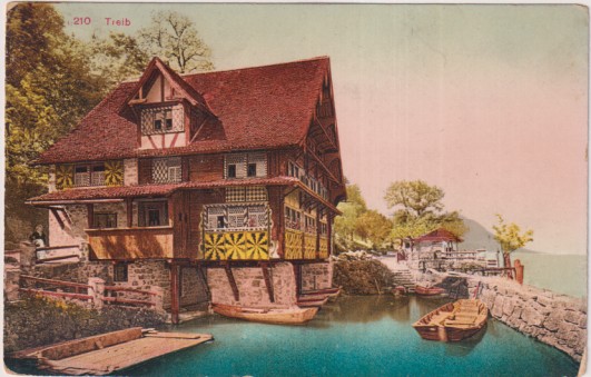 Suiza, Winterthour. Franqueado y fechado en Whinterthour. el 15-Ene. 1912. Dedicado y fechado en español. Destino: Barcelona