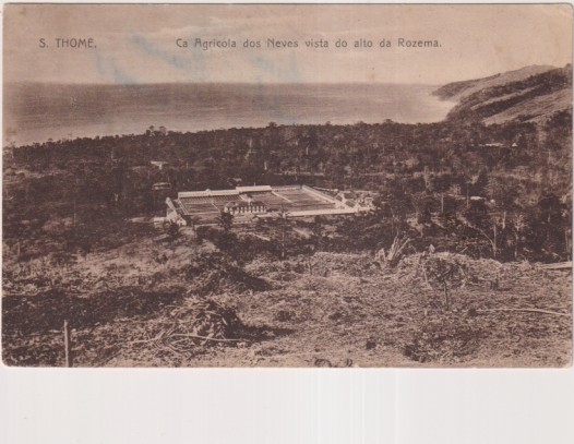Santo Tomé y Príncipe. CA Agrícola de las Nieves. Vista desde Rozema. Fechada al Dorso el 7-Jul. 1938