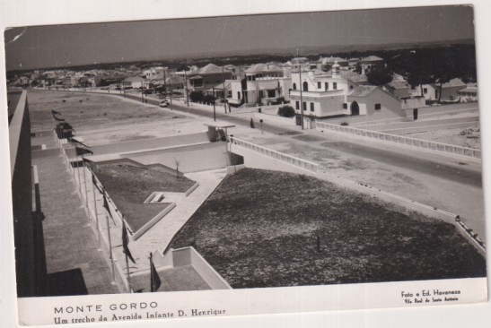Portugal. Monte Gordo.- Um trecho da Avenida Infante d. Henrique. Franqueado y fechado 16 Ago. 1962. destino Sevilla
