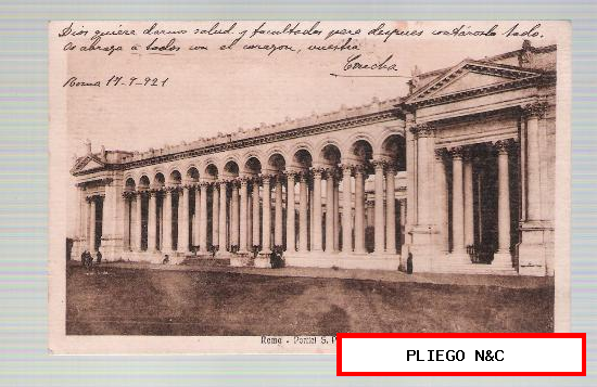 Roma-Portiel S. Paolo. Franqueado y fechado en Roma en 1921