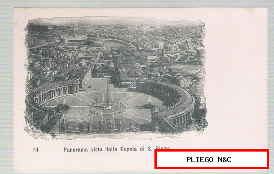 Panorama visto dalla Cupola di S. Pietro. Editada con motivo del Año Santo de 1900