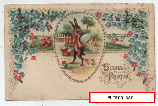 Buona Pasqua. Postal de Felicitación. Anterior a 1906
