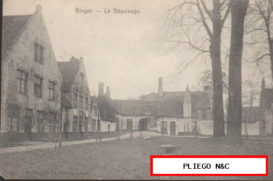 Bruges. Le Beguinage. Franqueado y fechado en 1913
