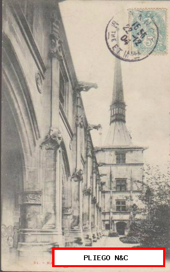 Nancy-Cour Interieure du Palais Ducal. Franqueado en Nancy en 1904