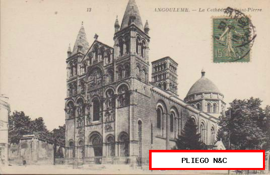 Angouleme-La Cathedrale. Franqueado en 1909