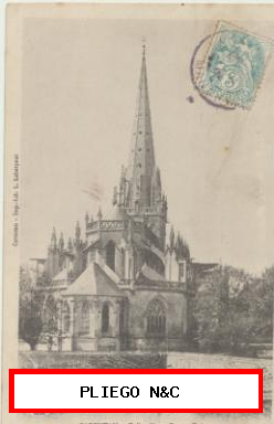Carentan-Eglise Notre-Dame. Franqueado y fechado en 1905