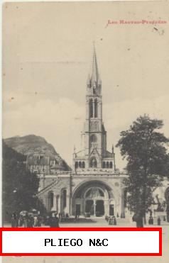 Lourdes-La Basilique. Franqueado y fechado en 1907