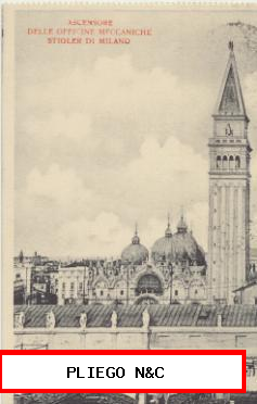 Milano. Ascensore delle Officine Meccaniche. Franqueado y fechado en 1912