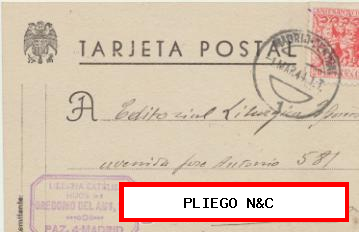 Tarjeta Postal de Madrid a Barcelona del 1 mar. 1944. con Edifil 964