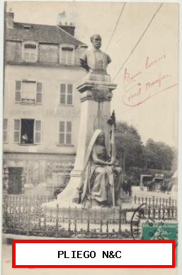 Fontainebleau-Monument de Carnot. Franqueado y fechado en 1912