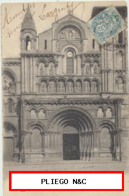 Bordeaux-Eglise Sainte-Croix. Franqueado y fechado en 1903