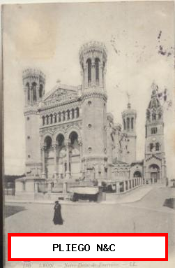 Lyon-Notre-Dame-de-Foruviere. Franqueado y fechado en 1909
