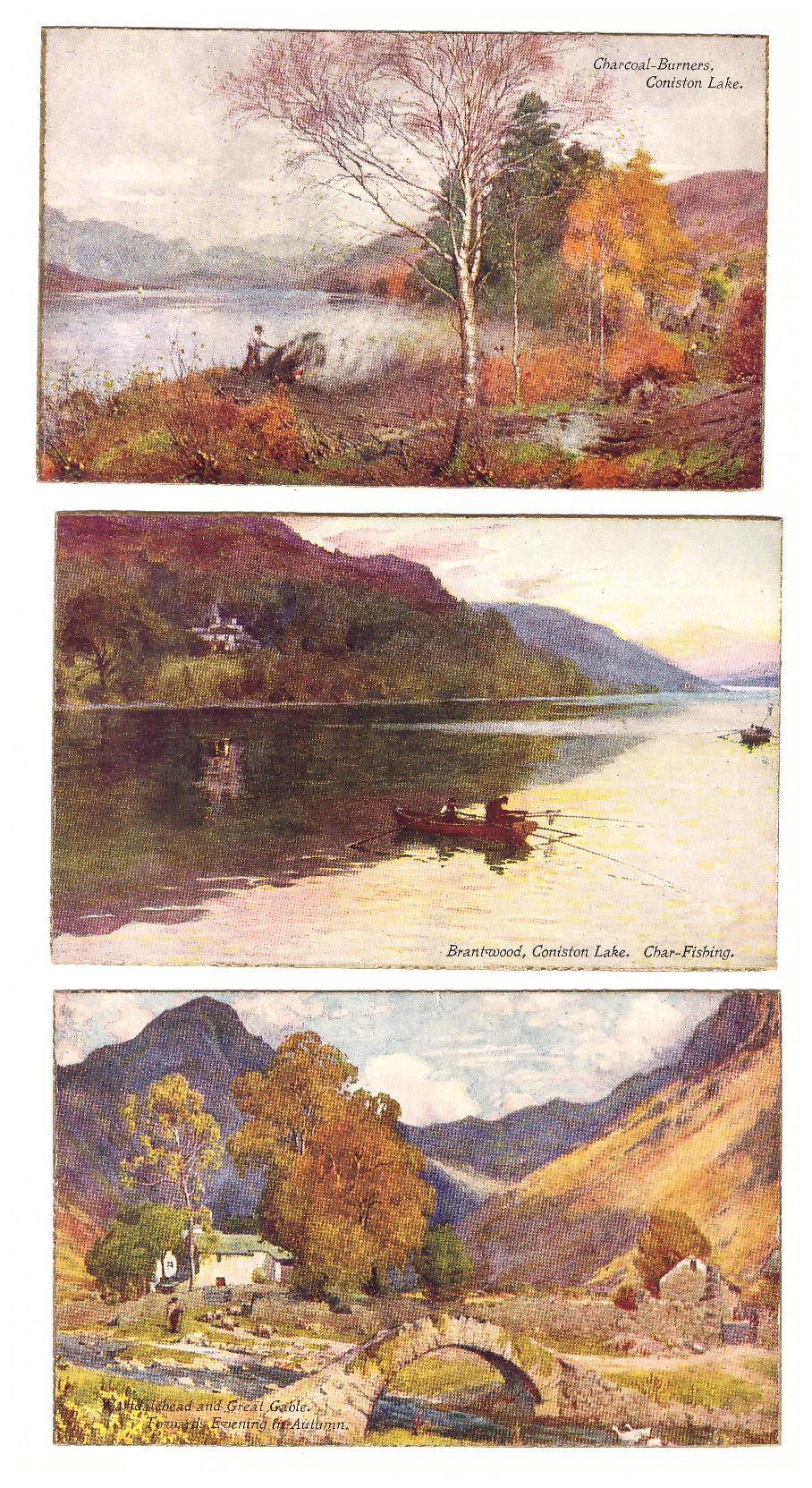 Lote de 3 Postales Inglesas. The English Lakes