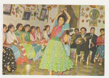 Postal (9,5x14) Tablao flamenco. Sevilla años 1960