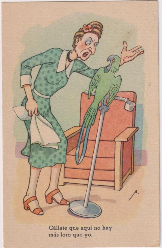 Postal Cómica Española. Fechada al dorso en Sevilla, 1949