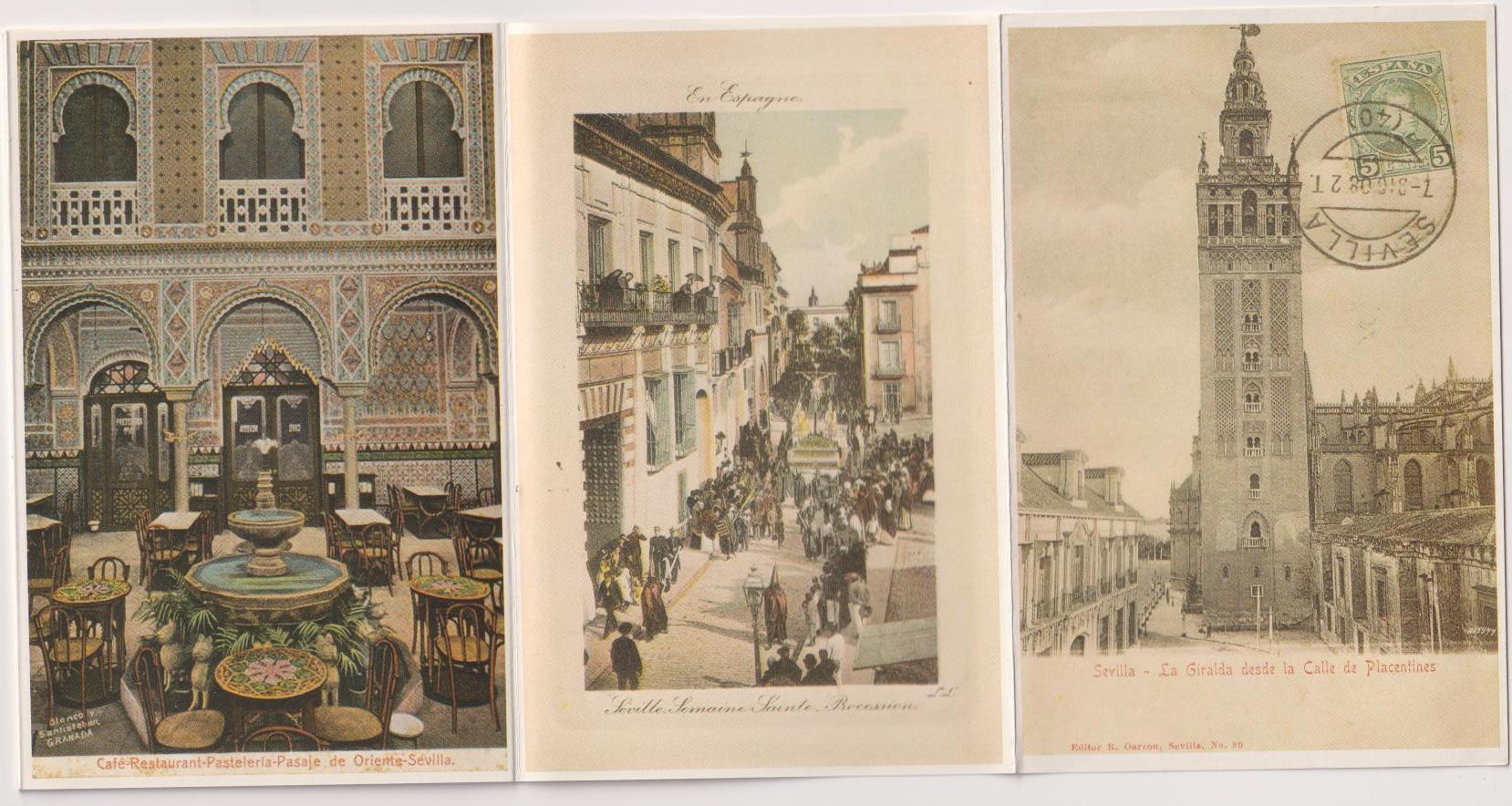 Sevilla en la tarjeta postal antigua. 12 vistas de Sevilla en acordeón. Edición del Monte de Piedad 1982